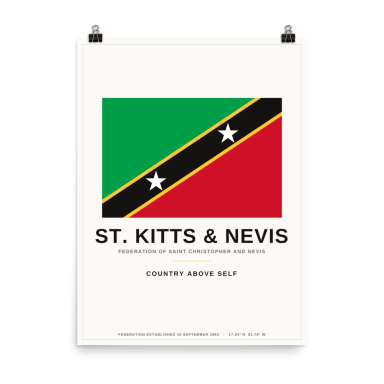 St. Kitts & Nevis Classic Flag Poster